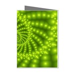 Glossy Lime Green Beaded Spiral Fractal Mini Greeting Cards (Pkg of 8)