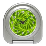 Glossy Lime Green Beaded Spiral Fractal Travel Alarm Clock