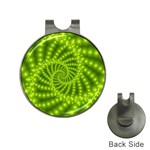 Glossy Lime Green Beaded Spiral Fractal Golf Ball Marker Hat Clip