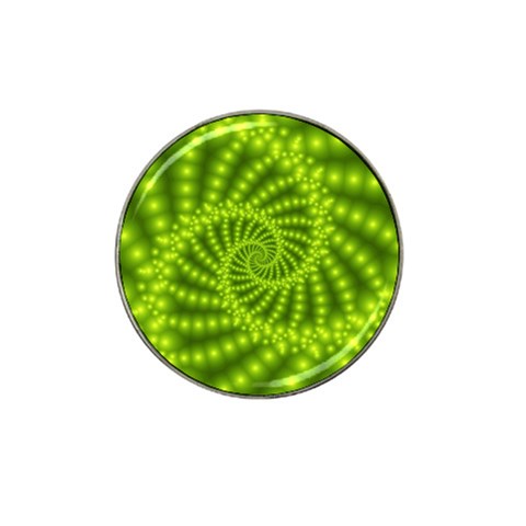 Glossy Lime Green Beaded Spiral Fractal Hat Clip Ball Marker from ArtsNow.com Front