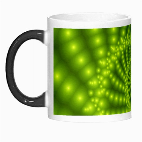 Glossy Lime Green Beaded Spiral Fractal Morph Mug from ArtsNow.com Left