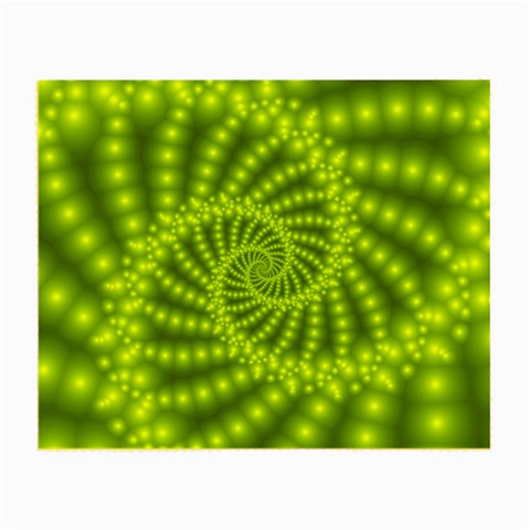 Glossy Lime Green Beaded Spiral Fractal Small Glasses Cloth from ArtsNow.com Front