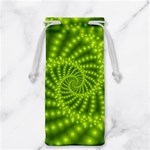 Glossy Lime Green Beaded Spiral Fractal Jewelry Bag