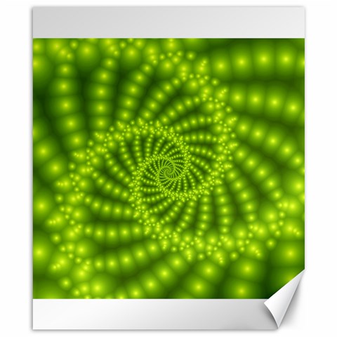 Glossy Lime Green Beaded Spiral Fractal Canvas 8  x 10  from ArtsNow.com 8.15 x9.66  Canvas - 1