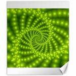 Glossy Lime Green Beaded Spiral Fractal Canvas 8  x 10 