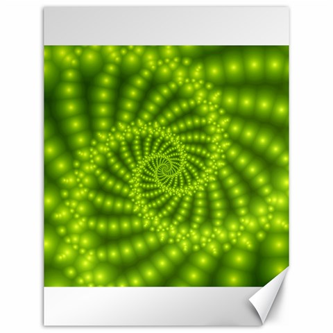 Glossy Lime Green Beaded Spiral Fractal Canvas 12  x 16  from ArtsNow.com 11.86 x15.41  Canvas - 1