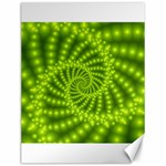 Glossy Lime Green Beaded Spiral Fractal Canvas 12  x 16 