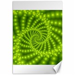 Glossy Lime Green Beaded Spiral Fractal Canvas 12  x 18 