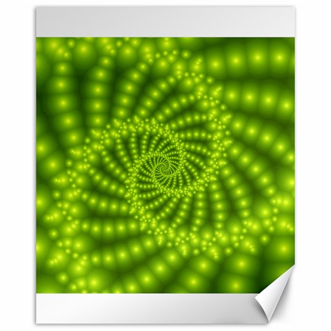 Glossy Lime Green Beaded Spiral Fractal Canvas 16  x 20  from ArtsNow.com 15.75 x19.29  Canvas - 1