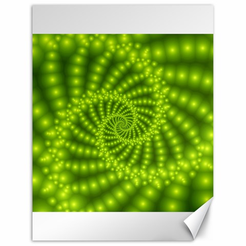 Glossy Lime Green Beaded Spiral Fractal Canvas 18  x 24  from ArtsNow.com 17.8 x23.08  Canvas - 1