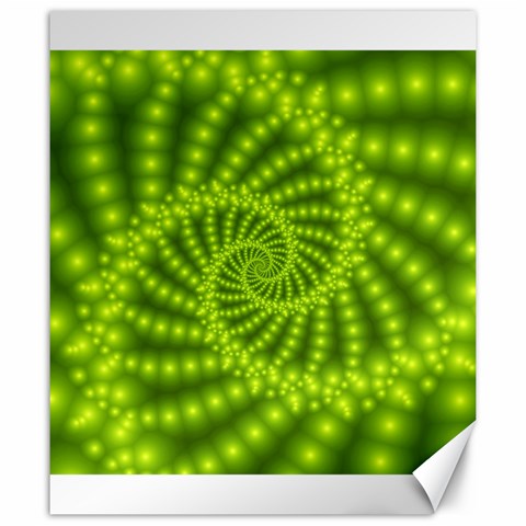 Glossy Lime Green Beaded Spiral Fractal Canvas 20  x 24  from ArtsNow.com 19.57 x23.15  Canvas - 1