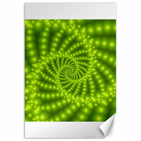 Glossy Lime Green Beaded Spiral Fractal Canvas 20  x 30  from ArtsNow.com 19.62 x28.9  Canvas - 1