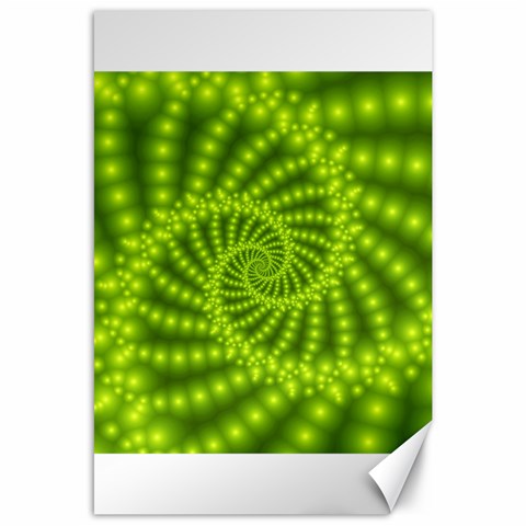 Glossy Lime Green Beaded Spiral Fractal Canvas 24  x 36  from ArtsNow.com 23.35 x34.74  Canvas - 1