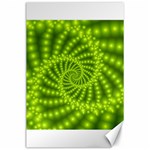 Glossy Lime Green Beaded Spiral Fractal Canvas 24  x 36 