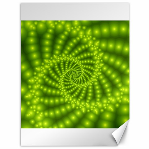 Glossy Lime Green Beaded Spiral Fractal Canvas 36  x 48  from ArtsNow.com 35.26 x46.15  Canvas - 1