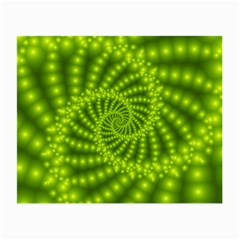 Glossy Lime Green Beaded Spiral Fractal Small Glasses Cloth (2 Sides) from ArtsNow.com Front