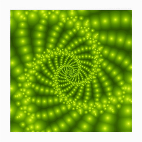 Glossy Lime Green Beaded Spiral Fractal Medium Glasses Cloth from ArtsNow.com Front