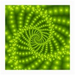 Glossy Lime Green Beaded Spiral Fractal Medium Glasses Cloth