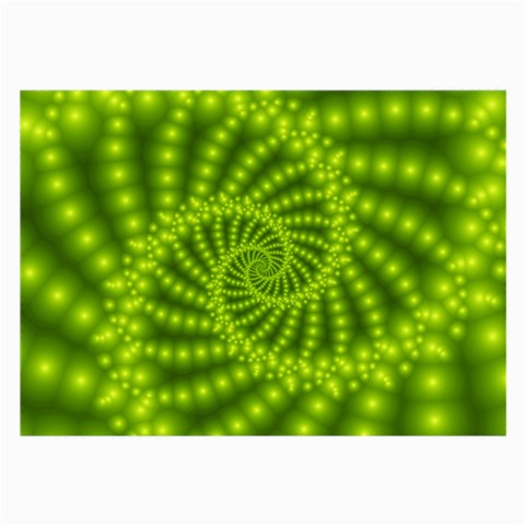 Glossy Lime Green Beaded Spiral Fractal Large Glasses Cloth from ArtsNow.com Front