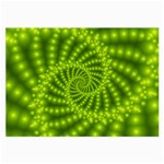 Glossy Lime Green Beaded Spiral Fractal Large Glasses Cloth