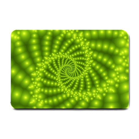 Glossy Lime Green Beaded Spiral Fractal Small Doormat from ArtsNow.com 24 x16  Door Mat