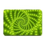 Glossy Lime Green Beaded Spiral Fractal Small Doormat