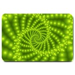 Glossy Lime Green Beaded Spiral Fractal Large Doormat