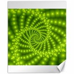 Glossy Lime Green Beaded Spiral Fractal Canvas 11  x 14 