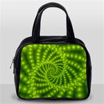 Glossy Lime Green Beaded Spiral Fractal Classic Handbag (One Side)