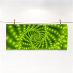 Glossy Lime Green Beaded Spiral Fractal Hand Towel