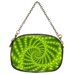 Glossy Lime Green Beaded Spiral Fractal Chain Purse (One Side)