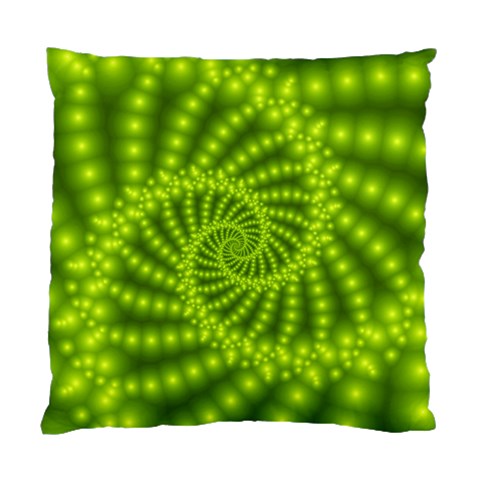 Glossy Lime Green Beaded Spiral Fractal Standard Cushion Case (One Side) from ArtsNow.com Front