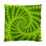 Glossy Lime Green Beaded Spiral Fractal Standard Cushion Case (Two Sides)