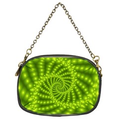 Glossy Lime Green Beaded Spiral Fractal Chain Purse (Two Sides) from ArtsNow.com Front