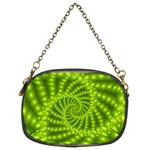 Glossy Lime Green Beaded Spiral Fractal Chain Purse (Two Sides)