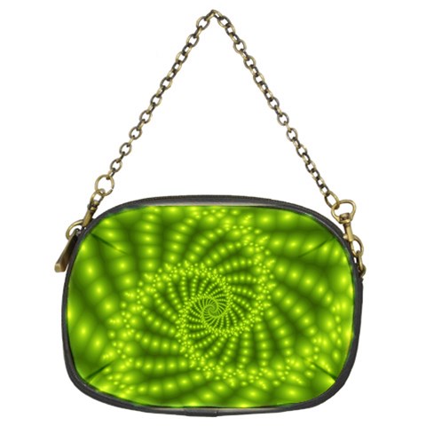 Glossy Lime Green Beaded Spiral Fractal Chain Purse (Two Sides) from ArtsNow.com Back