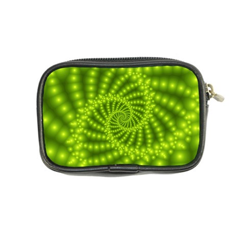 Glossy Lime Green Beaded Spiral Fractal Coin Purse from ArtsNow.com Back