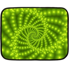 Glossy Lime Green Beaded Spiral Fractal Double Sided Fleece Blanket (Mini) from ArtsNow.com 35 x27  Blanket Front