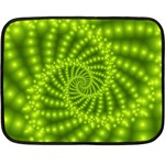 Glossy Lime Green Beaded Spiral Fractal Double Sided Fleece Blanket (Mini)