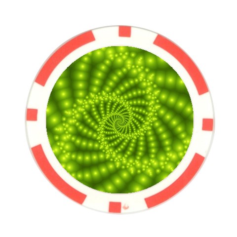 Glossy Lime Green Beaded Spiral Fractal Poker Chip Card Guard (10 pack) from ArtsNow.com Back