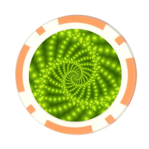 Glossy Lime Green Beaded Spiral Fractal Poker Chip Card Guard (10 pack) from ArtsNow.com Back