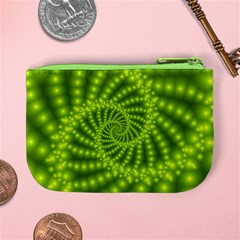 Glossy Lime Green Beaded Spiral Fractal Mini Coin Purse from ArtsNow.com Back