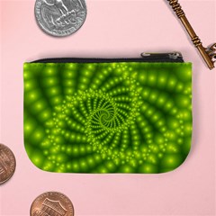 Glossy Lime Green Beaded Spiral Fractal Mini Coin Purse from ArtsNow.com Back