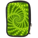 Glossy Lime Green Beaded Spiral Fractal Compact Camera Leather Case