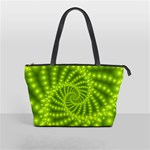 Glossy Lime Green Beaded Spiral Fractal Classic Shoulder Handbag