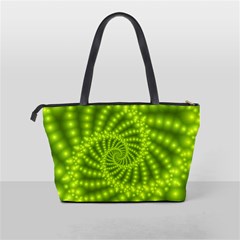 Glossy Lime Green Beaded Spiral Fractal Classic Shoulder Handbag from ArtsNow.com Back