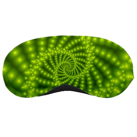 Glossy Lime Green Beaded Spiral Fractal Sleeping Mask from ArtsNow.com Front