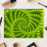 Glossy Lime Green Beaded Spiral Fractal Cosmetic Bag (XL)