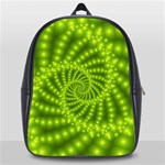 Glossy Lime Green Beaded Spiral Fractal School Bag (Large)