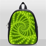 Glossy Lime Green Beaded Spiral Fractal School Bag (Small)